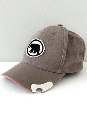 Black Bear Diner Hat With Bottle Opener Distressed Adjust Strapback Cap One Size